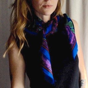 Vibrant Floral Sheer Scarf